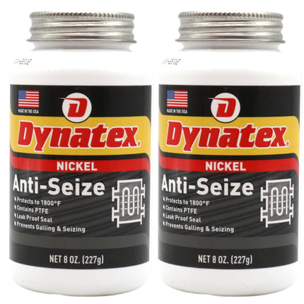 Dynatex Nickel Anti-Seize 8 oz Can - Heavy-Duty, No Sulfur Lead Copper Halogens, Protects Against Extreme Heat Corrosion Acidic Environments (2-Pack)