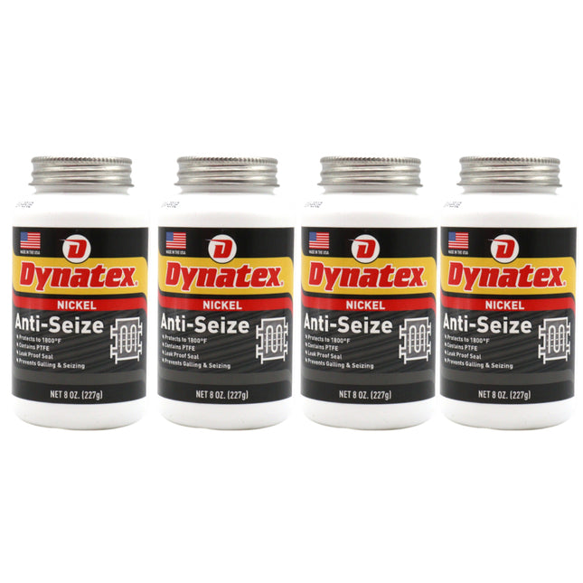 Dynatex Nickel Anti-Seize 8 oz Can - Heavy-Duty, No Sulfur Lead Copper Halogens, Protects Against Extreme Heat Corrosion Acidic Environments (4-Pack)