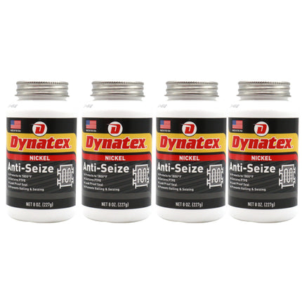 Dynatex Nickel Anti-Seize 8 oz Can - Heavy-Duty, No Sulfur Lead Copper Halogens, Protects Against Extreme Heat Corrosion Acidic Environments (4-Pack)