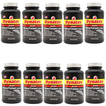 Dynatex Brake & Caliper Lubricant 8 oz Tub - High-Temp Bentone Grease, Graphite Fortified, Anti-Seize & EP Protection, Rust & Corrosion Resistant (10-Pack)