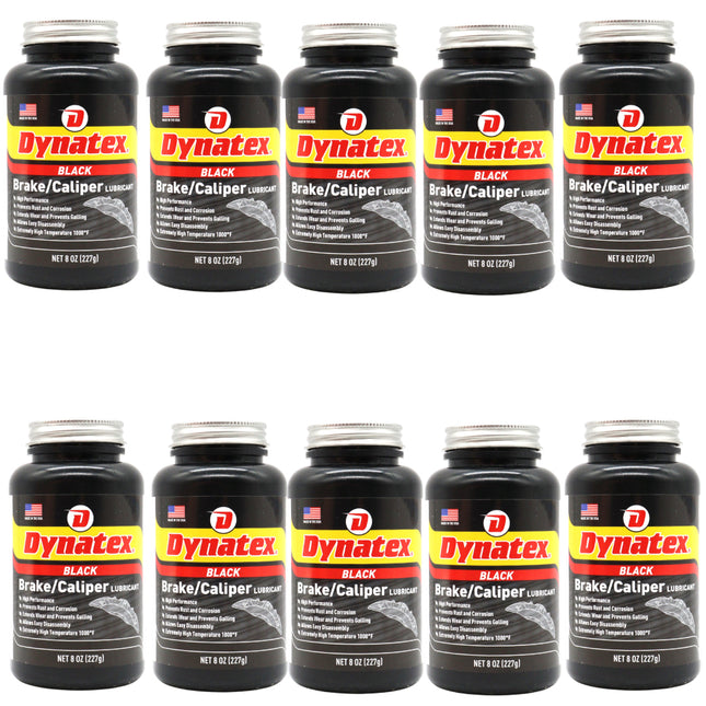 Dynatex Brake & Caliper Lubricant 8 oz Tub - High-Temp Bentone Grease, Graphite Fortified, Anti-Seize & EP Protection, Rust & Corrosion Resistant (10-Pack)