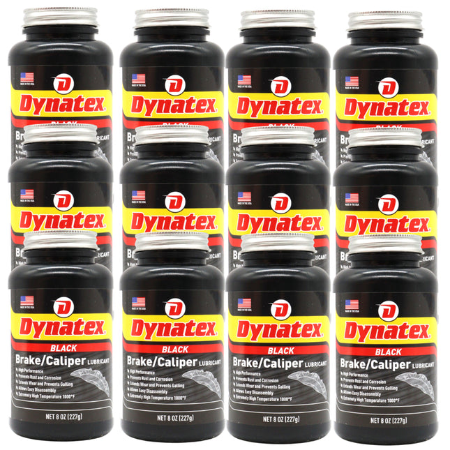 Dynatex Brake & Caliper Lubricant 8 oz Tub - High-Temp Bentone Grease, Graphite Fortified, Anti-Seize & EP Protection, Rust & Corrosion Resistant (12-Pack)