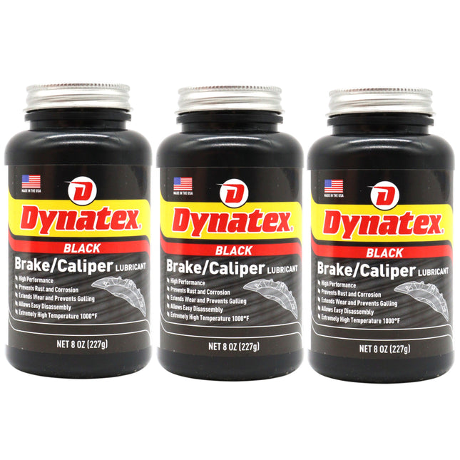 Dynatex Brake & Caliper Lubricant 8 oz Tub - High-Temp Bentone Grease, Graphite Fortified, Anti-Seize & EP Protection, Rust & Corrosion Resistant (3-Pack)