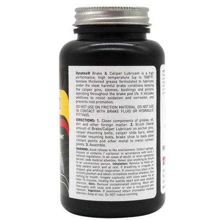 Dynatex Brake & Caliper Lubricant 8 oz Tub - High-Temp Bentone Grease, Graphite Fortified, Anti-Seize & EP Protection, Rust & Corrosion Resistant (6-Pack)