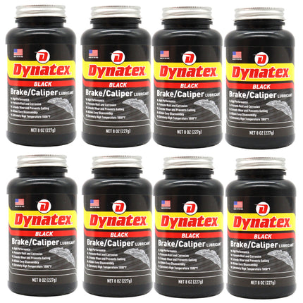 Dynatex Brake & Caliper Lubricant 8 oz Tub - High-Temp Bentone Grease, Graphite Fortified, Anti-Seize & EP Protection, Rust & Corrosion Resistant (8-Pack)