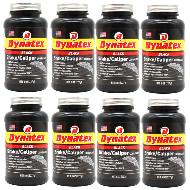 Dynatex Brake & Caliper Lubricant 8 oz Tub - High-Temp Bentone Grease, Graphite Fortified, Anti-Seize & EP Protection, Rust & Corrosion Resistant (8-Pack)