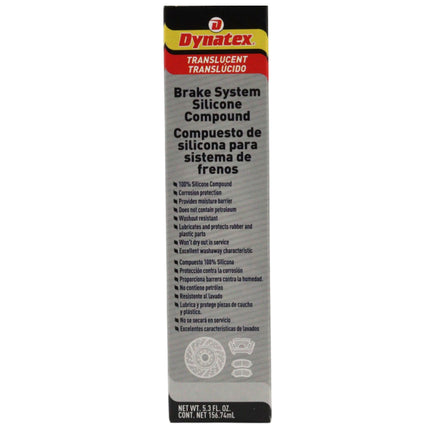 Dynatex Brake System Silicone Compound 5.3 oz Tube - Pure Silicone, No Petroleum, -40 Degrees F to 500 Degrees F, Stops Squeal Protects Rubber, Moisture Resistant (Single)