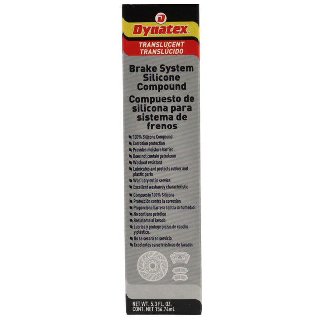 Dynatex Brake System Silicone Compound 5.3 oz Tube - Pure Silicone, No Petroleum, -40 Degrees F to 500 Degrees F, Stops Squeal Protects Rubber, Moisture Resistant (Single)
