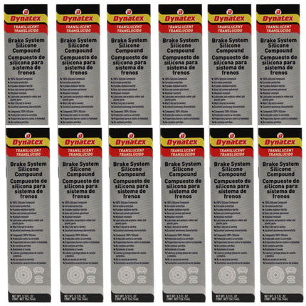 Dynatex Brake System Silicone Compound 5.3 oz Tube - Pure Silicone, No Petroleum, -40 Degrees F to 500 Degrees F, Stops Squeal Protects Rubber, Moisture Resistant (12-Pack)