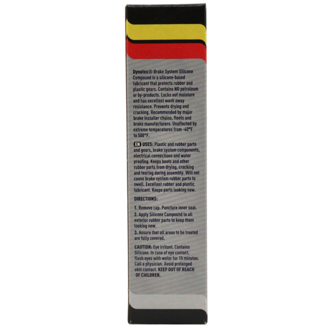 Dynatex Brake System Silicone Compound 5.3 oz Tube - Pure Silicone, No Petroleum, -40 Degrees F to 500 Degrees F, Stops Squeal Protects Rubber, Moisture Resistant (3-Pack)