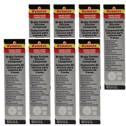 Dynatex Brake System Silicone Compound 5.3 oz Tube - Pure Silicone, No Petroleum, -40 Degrees F to 500 Degrees F, Stops Squeal Protects Rubber, Moisture Resistant (5.3-Pack)