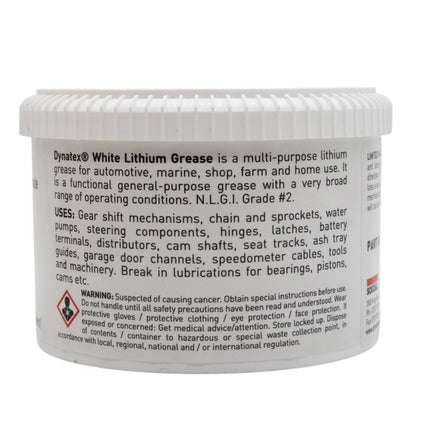 Dynatex White Lithium Grease 16 oz Tub - Multi-Purpose Lubricant for Automotive, Garage Doors, Hinges, Chains, Latches (3-Pack)