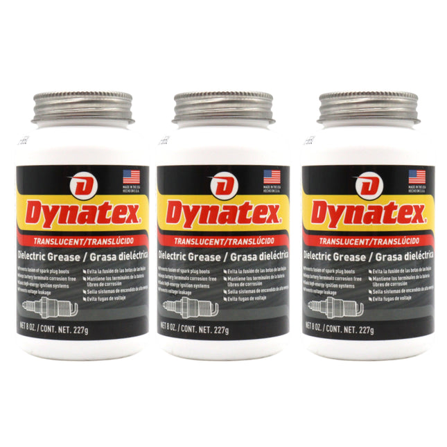 Dynatex Silicone Dielectric Paste 8 oz Tube - High Temp Vacuum & Water Resistant, Protects Electrical Connections, Non-Hardening (3-Pack)