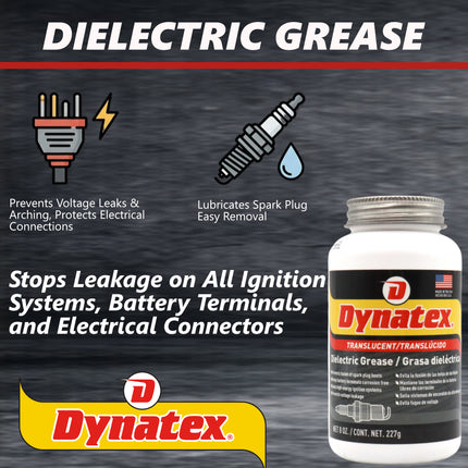 Dynatex Silicone Dielectric Paste 8 oz Tube - High Temp Vacuum & Water Resistant, Protects Electrical Connections, Non-Hardening (3-Pack)