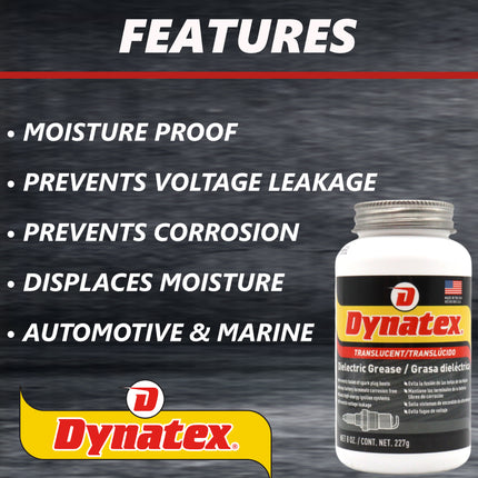 Dynatex Silicone Dielectric Paste 8 oz Tube - High Temp Vacuum & Water Resistant, Protects Electrical Connections, Non-Hardening (3-Pack)