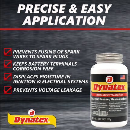 Dynatex Silicone Dielectric Paste 8 oz Tube - High Temp Vacuum & Water Resistant, Protects Electrical Connections, Non-Hardening (3-Pack)