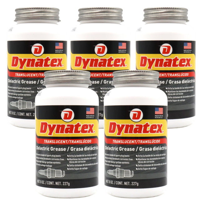 Dynatex Silicone Dielectric Paste 8 oz Tube - High Temp Vacuum & Water Resistant, Protects Electrical Connections, Non-Hardening (5-Pack)
