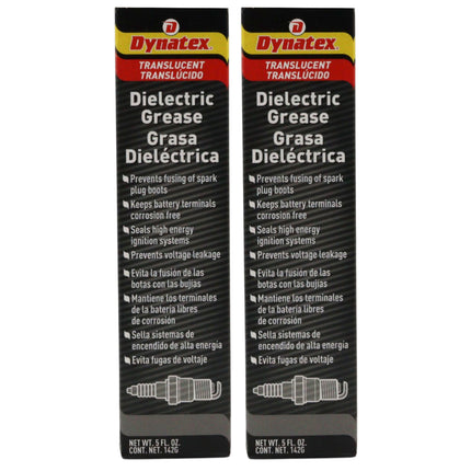 Dynatex Dielectric Grease 5 oz Tube - Silicone-Based, High Temp Vacuum & Water Resistant, Protects Electrical Connections, Non-Hardening (2-Pack)