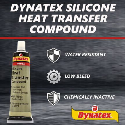 Dynatex Silicone Heat Transfer Compound 5 oz Tube - High Thermal Conductivity, Low Bleed, High Temp Stability, Non-Hardening (10-Pack)