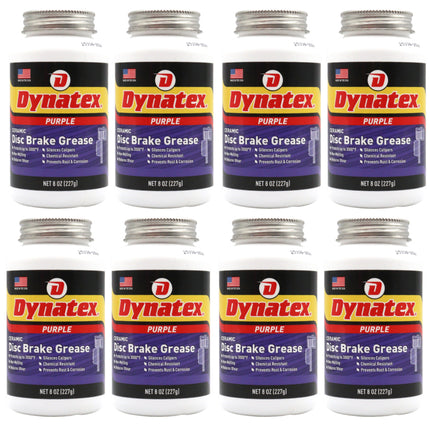 Dynatex Ceramic Disc Brake Grease 8 oz Tub - Synthetic High-Temp -40°F to 3000°F, EPDM Rubber Safe, Anti-Wear Anti-Corrosion Protection (8-Pack)