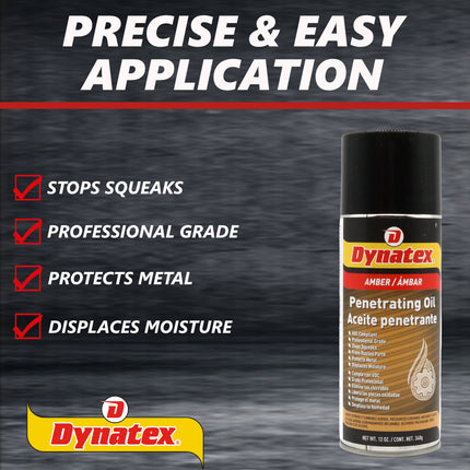Dynatex Penetrating Oil 12 oz Aerosol Can - Multi-Purpose, Loosens Rusted Parts, Protects Tools from Rust, Lubricates Metal Plastic Rubber (5-Pack)