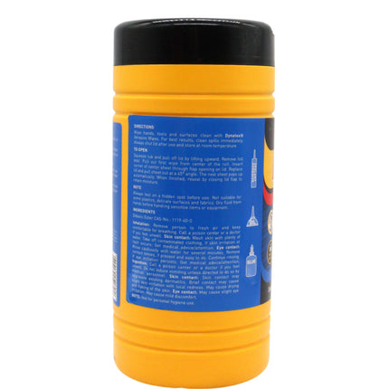 Dynatex Dual-Sided Abrasive Wipes 80 Count Canister - Textured & Smooth Sides, Removes Grease Tar Grime Adhesives Paints (2-Pack)
