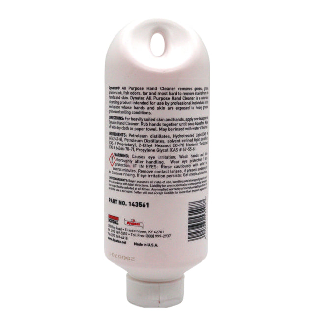 Dynatex Hand Cleaner 14 oz Tub - Gentle Waterless Formula, Removes Grease Grime Stains, Leaves Hands Clean & Conditioned (Single)