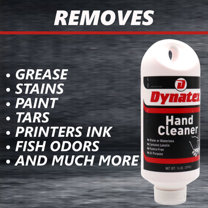 Dynatex Hand Cleaner 14 oz Tub - Gentle Waterless Formula, Removes Grease Grime Stains, Leaves Hands Clean & Conditioned (10-Pack)