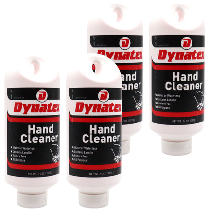 Dynatex Hand Cleaner 14 oz Tub - Gentle Waterless Formula, Removes Grease Grime Stains, Leaves Hands Clean & Conditioned (4-Pack)