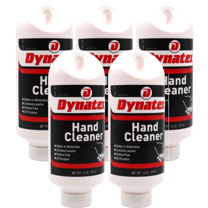 Dynatex Hand Cleaner 14 oz Tub - Gentle Waterless Formula, Removes Grease Grime Stains, Leaves Hands Clean & Conditioned (5-Pack)
