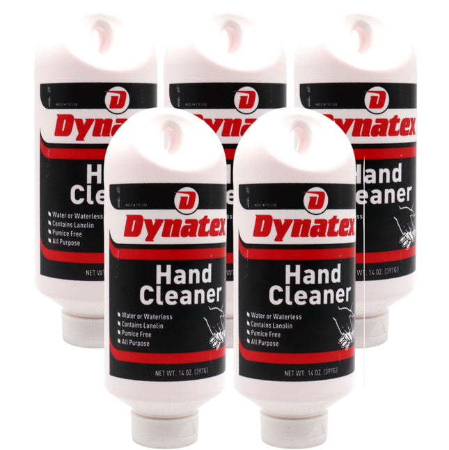 Dynatex Hand Cleaner 14 oz Tub - Gentle Waterless Formula, Removes Grease Grime Stains, Leaves Hands Clean & Conditioned (5-Pack)