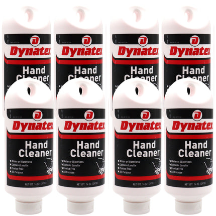 Dynatex Hand Cleaner 14 oz Tub - Gentle Waterless Formula, Removes Grease Grime Stains, Leaves Hands Clean & Conditioned (8-Pack)