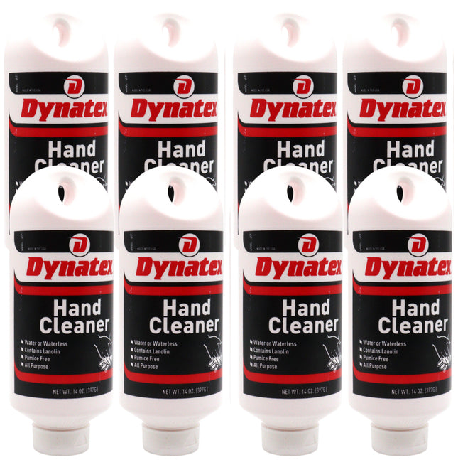 Dynatex Hand Cleaner 14 oz Tub - Gentle Waterless Formula, Removes Grease Grime Stains, Leaves Hands Clean & Conditioned (8-Pack)