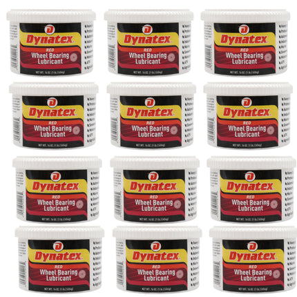 Dynatex Hi-Temp Wheel Bearing Grease 16 oz Tub - Lithium Complex NLGI #2, Dropping Point >500 Degrees F, High EP & Anti-Wear, Multi-Purpose (12-Pack)