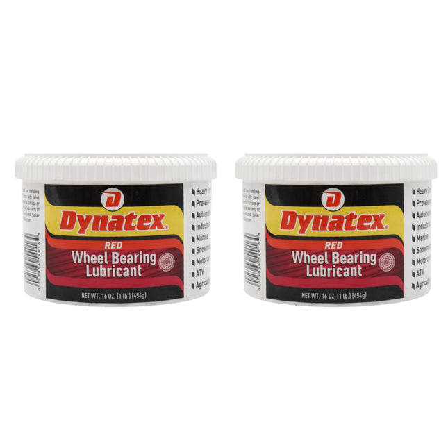 Dynatex Hi-Temp Wheel Bearing Grease 16 oz Tub - Lithium Complex NLGI #2, Dropping Point >500 Degrees F, High EP & Anti-Wear, Multi-Purpose (2-Pack)