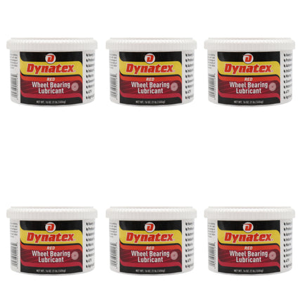 Dynatex Hi-Temp Wheel Bearing Grease 16 oz Tub - Lithium Complex NLGI #2, Dropping Point >500 Degrees F, High EP & Anti-Wear, Multi-Purpose (6-Pack)