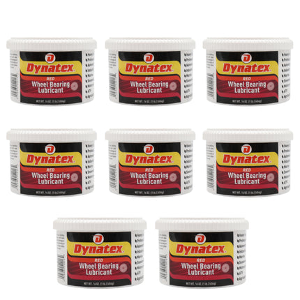 Dynatex Hi-Temp Wheel Bearing Grease 16 oz Tub - Lithium Complex NLGI #2, Dropping Point >500 Degrees F, High EP & Anti-Wear, Multi-Purpose (8-Pack)