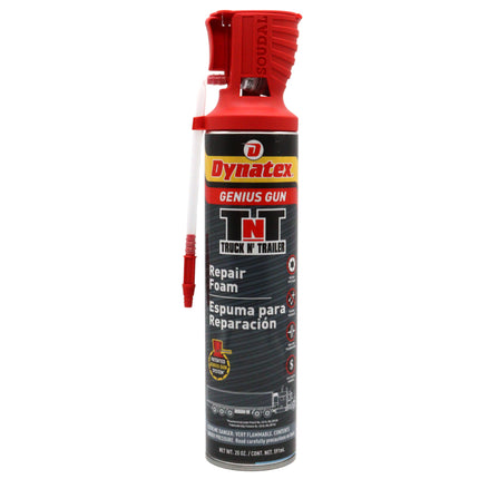 Dynatex Truck N Trailer Repair Foam 20 oz Can w/ Genius Gun - Low Pressure Expansion, Sound & Thermal Insulation, Reusable Up to 6 Weeks (Single)