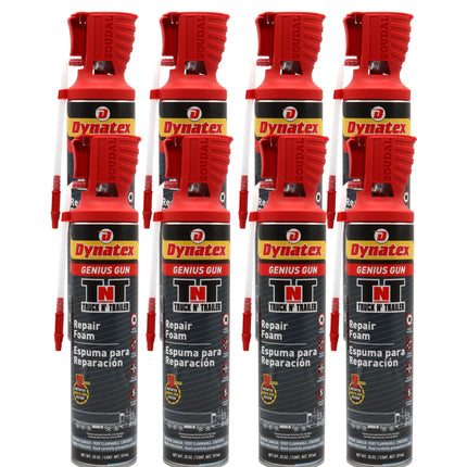 Dynatex Truck N Trailer Repair Foam 20 oz Can w/ Genius Gun - Low Pressure Expansion, Sound & Thermal Insulation, Reusable Up to 6 Weeks (8-Pack)