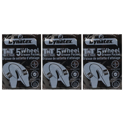 Dynatex 5th Wheel Grease 2 oz Packet - Heavy-Duty Waterproof, Graphite & Moly, High Load Plating, Anti-Rust & Corrosion (3-Pack)