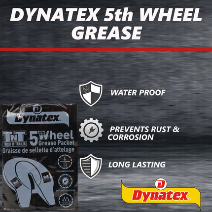 Dynatex 5th Wheel Grease 2 oz Packet - Heavy-Duty Waterproof, Graphite & Moly, High Load Plating, Anti-Rust & Corrosion (3-Pack)
