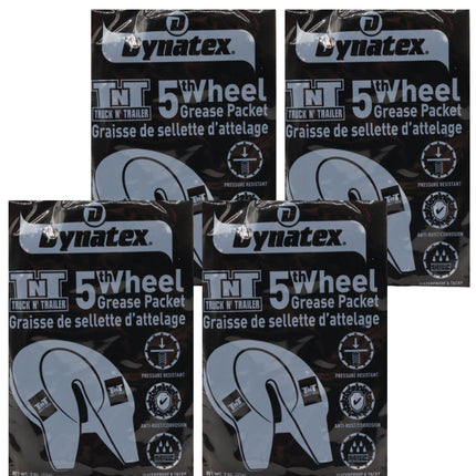 Dynatex 5th Wheel Grease 2 oz Packet - Heavy-Duty Waterproof, Graphite & Moly, High Load Plating, Anti-Rust & Corrosion (4-Pack)