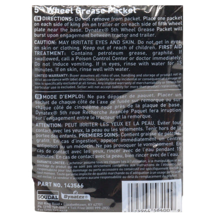 Dynatex 5th Wheel Grease 2 oz Packet - Heavy-Duty Waterproof, Graphite & Moly, High Load Plating, Anti-Rust & Corrosion (4-Pack)