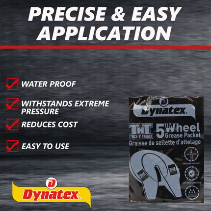 Dynatex 5th Wheel Grease 2 oz Packet - Heavy-Duty Waterproof, Graphite & Moly, High Load Plating, Anti-Rust & Corrosion (4-Pack)