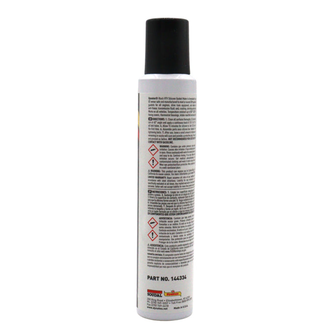 Dynatex Black RTV Silicone Gasket Maker 7.4oz Automatic Can - Oxygen Sensor Safe, OEM Specs, 500°F Hi-Temp, Oil/Water Resistant, Made in the USA (12-Pack)