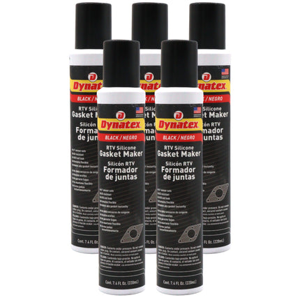 Dynatex Black RTV Silicone Gasket Maker 7.4oz Automatic Can - Oxygen  Sensor Safe, OEM Specs, 500°F Hi-Temp, Oil/Water Resistant, Made in the USA (5-Pack)