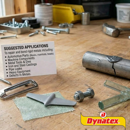 Dynatex 4 Minute Steel Epoxy Adhesive 2 oz - Fast Set, Steel-Like Cure, Bonds & Repairs Metal Wood Masonry, Drillable Sandable (3-Pack)