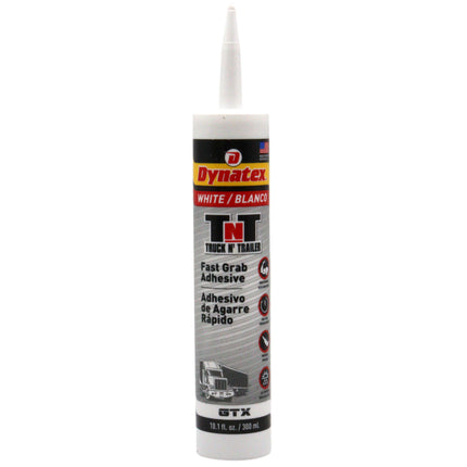 Dynatex Truck N Trailer White Flexible Sealant 10.1 oz Caulk Tube - Ultra Synthetic, Primerless Adhesion, All-Weather, High Strength, Permanent Elastic Seal (Single)