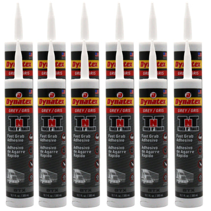 Dynatex Truck N Trailer Grey Flexible Sealant 10.1 oz Caulk Tube - Ultra Synthetic, Primerless Adhesion, All-Weather, High Strengh, Permanent Elastic Seal (12-Pack)