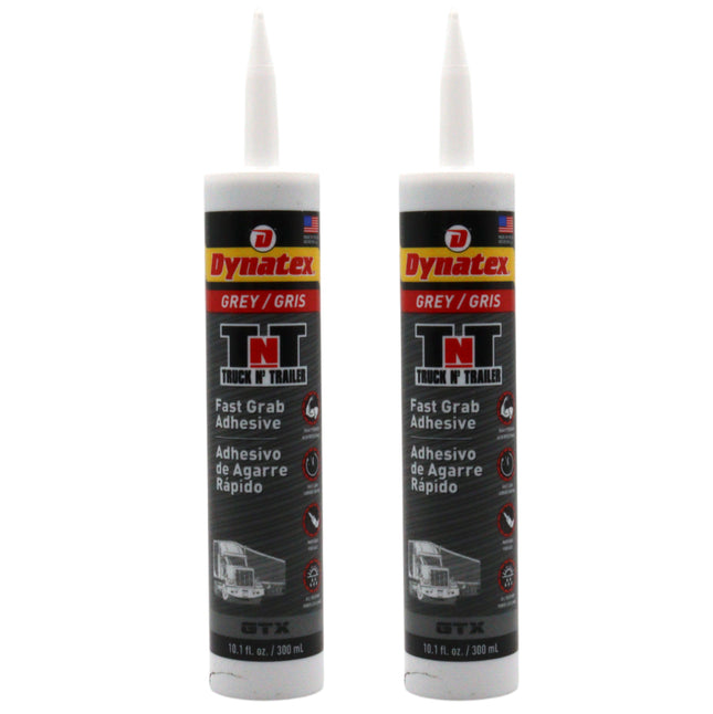 Dynatex Truck N Trailer Grey Flexible Sealant 10.1 oz Caulk Tube - Ultra Synthetic, Primerless Adhesion, All-Weather, High Strengh, Permanent Elastic Seal (2-Pack)